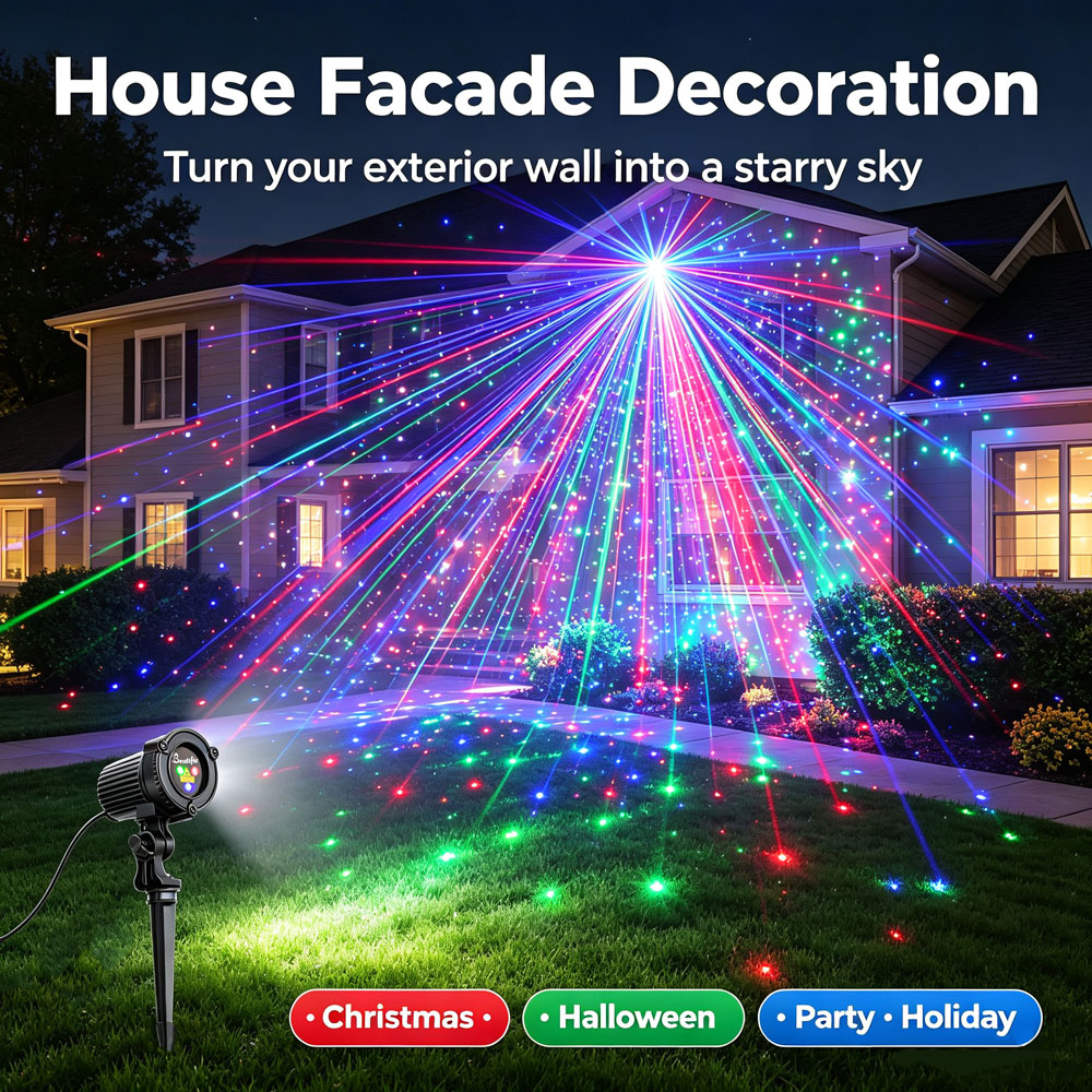 Lighting Effect Home Decor - Christmas New Year RGB Laser Projector