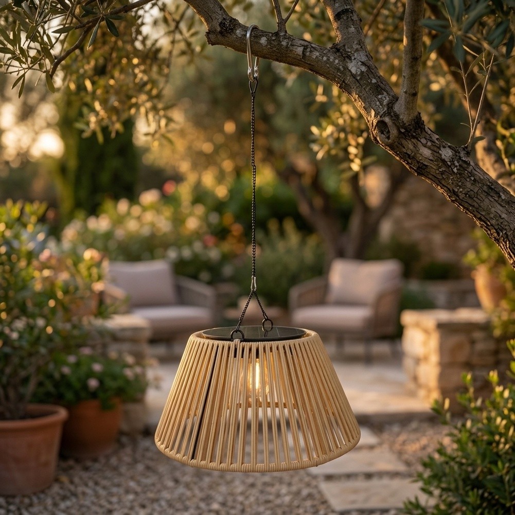 Lantern Paper Solar - Solar Hanging Lantern Constructed from Synthetic