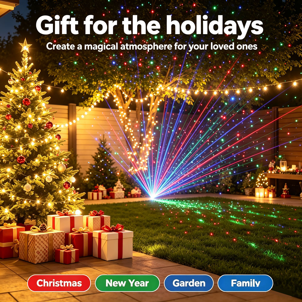 Christmas New Year RGB Laser P - огляд і ціна Lighting Effect Home Decor