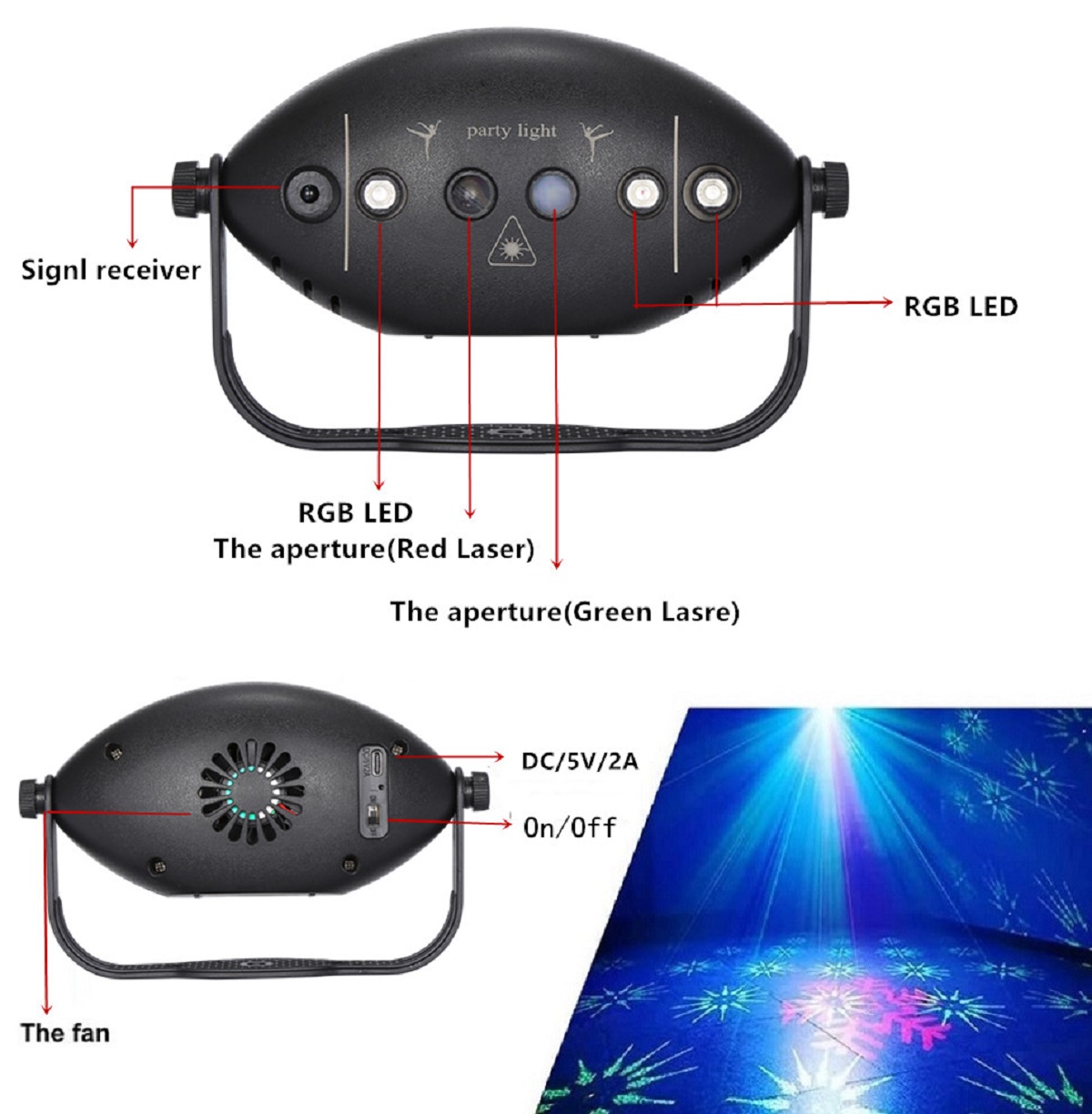 RGB Disco Lights Stage DJ Part - огляд і ціна Lighting Effect Home Decor