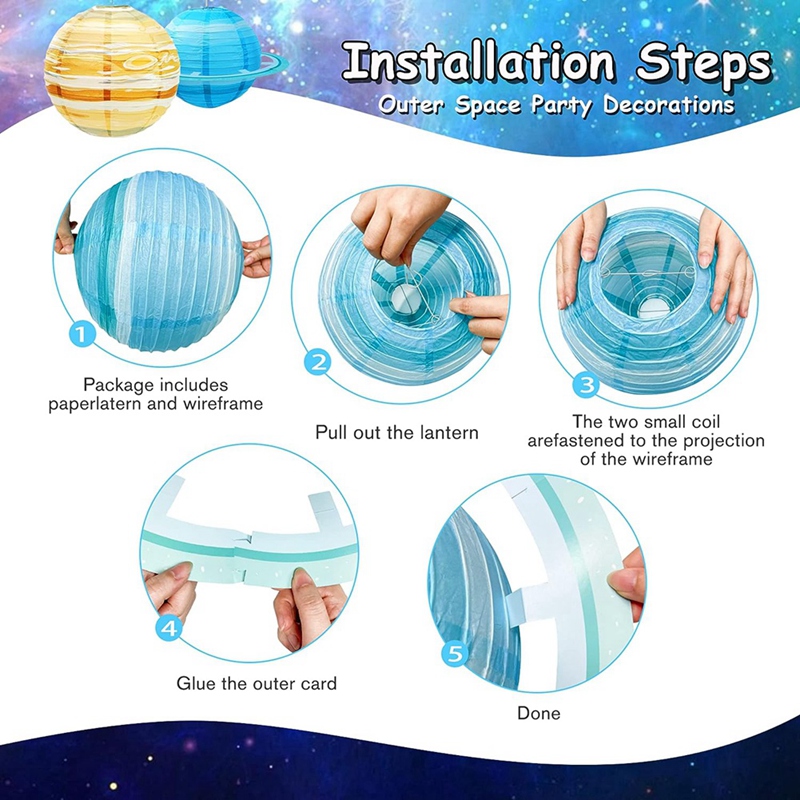 paper lantern 8Pcs Space Paper - огляд і ціна Lantern Paper Solar