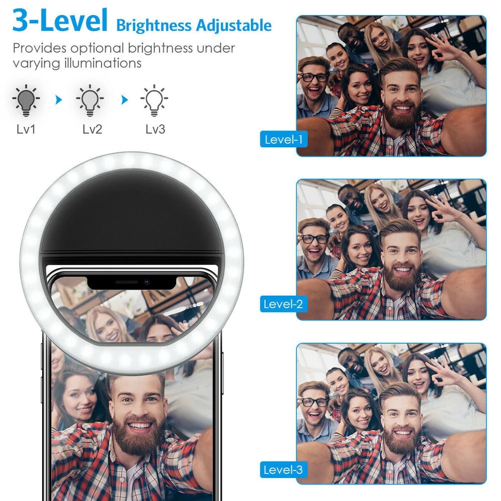 USB Rechargeable LED Selfie Ri - огляд і ціна Lighting Gallery