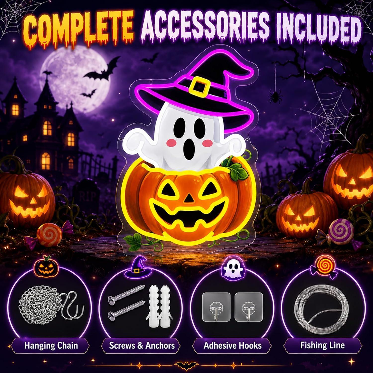 Cute Ghost Witch Hat Pumpkin N - огляд і ціна Home Decor Lighting Tricks