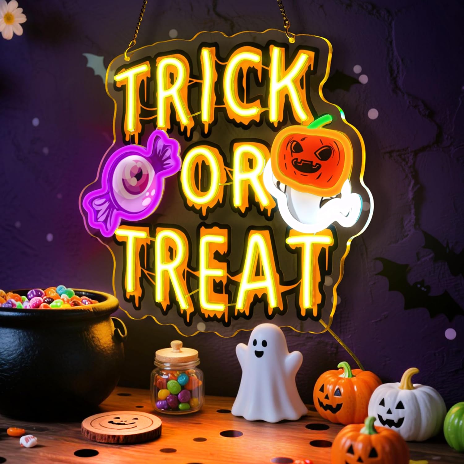 Trick Or Treat LED Neon Sign U - огляд і ціна Home Decor Lighting Tricks