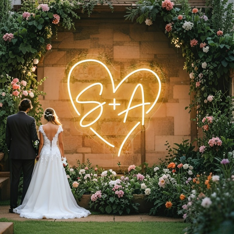 Custom Initials Heart LED Neon - огляд і ціна Lighting Decoration Ideas
