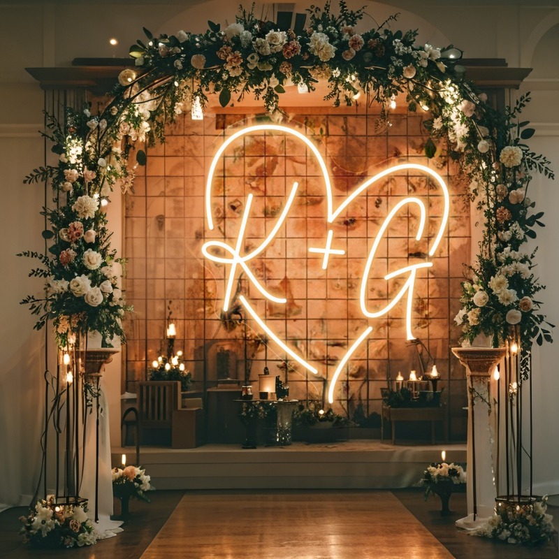 Custom Initials Heart LED Neon - огляд і ціна Lighting Decoration Ideas