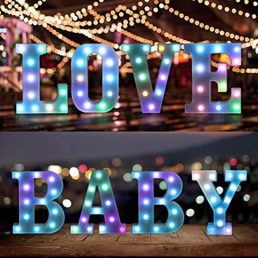 ful LED Letter Lights with Rem - огляд і ціна Light Up Letters Marquee