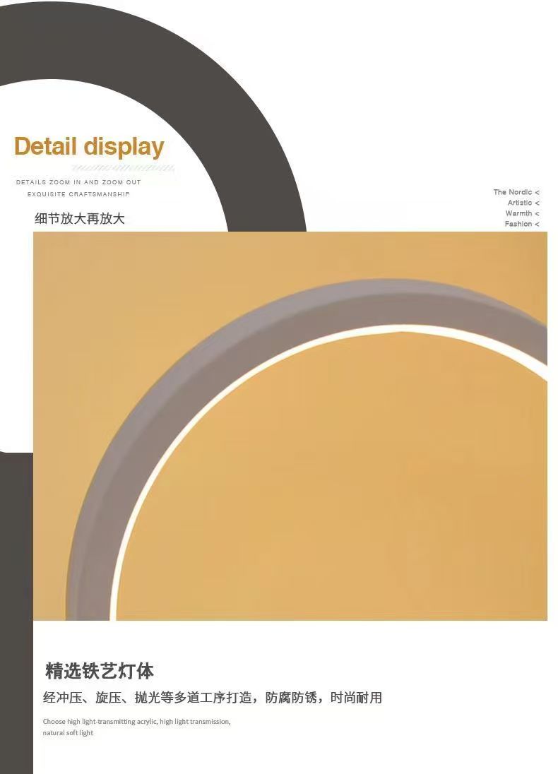 20CM LED Simple Circular Ring  - огляд і ціна Restaurant Lighting Decoration
