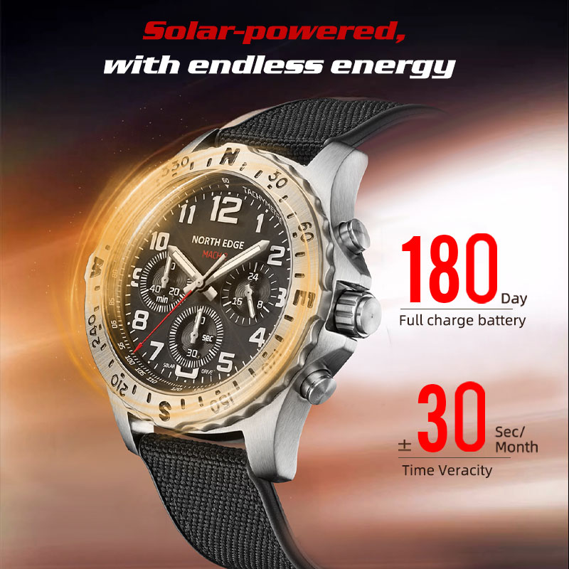 NORTH EDGE Men's Watches Solar - огляд і ціна Lantern Paper Solar