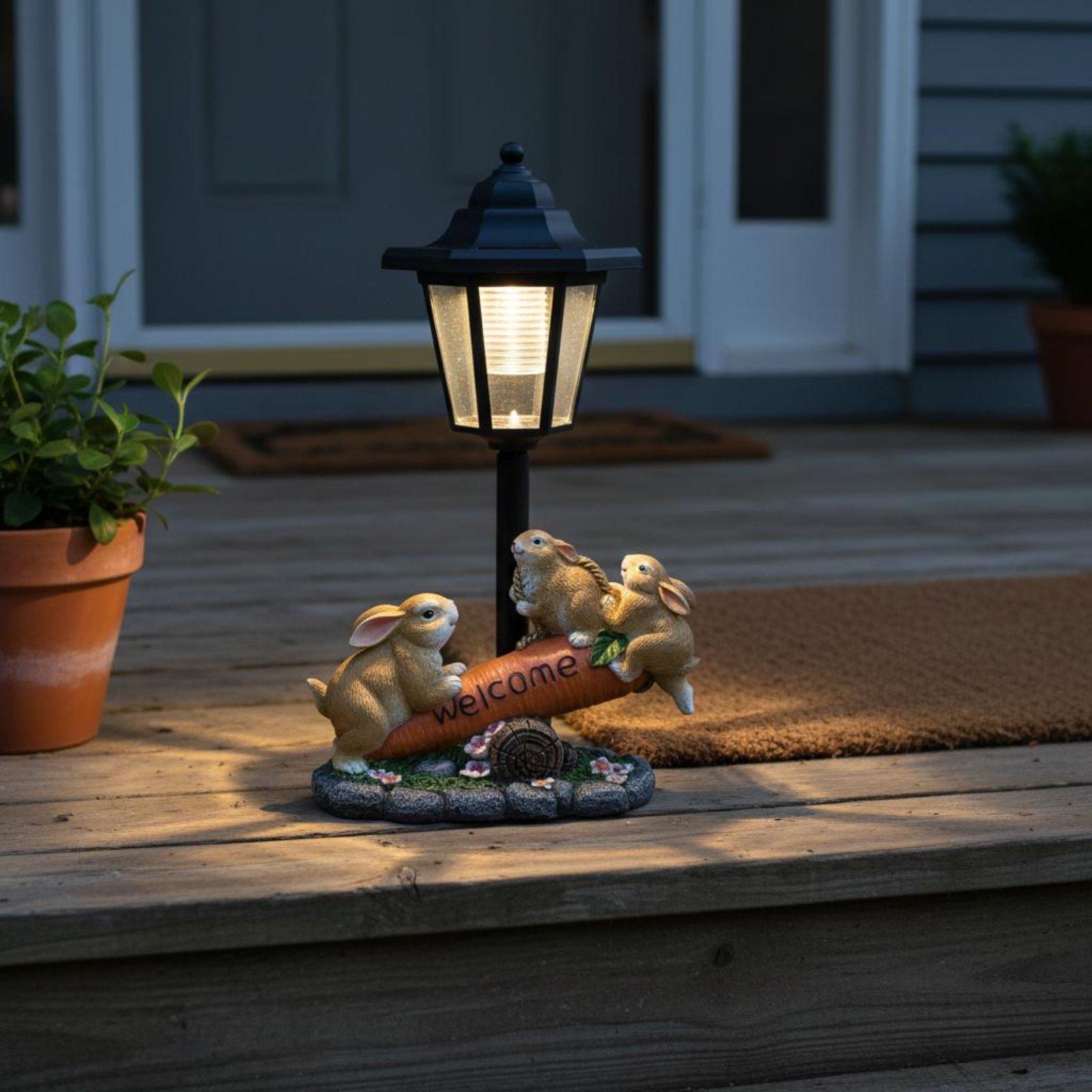 Solar Rabbit Statue Decorative - огляд і ціна Lighting Decoration Ideas