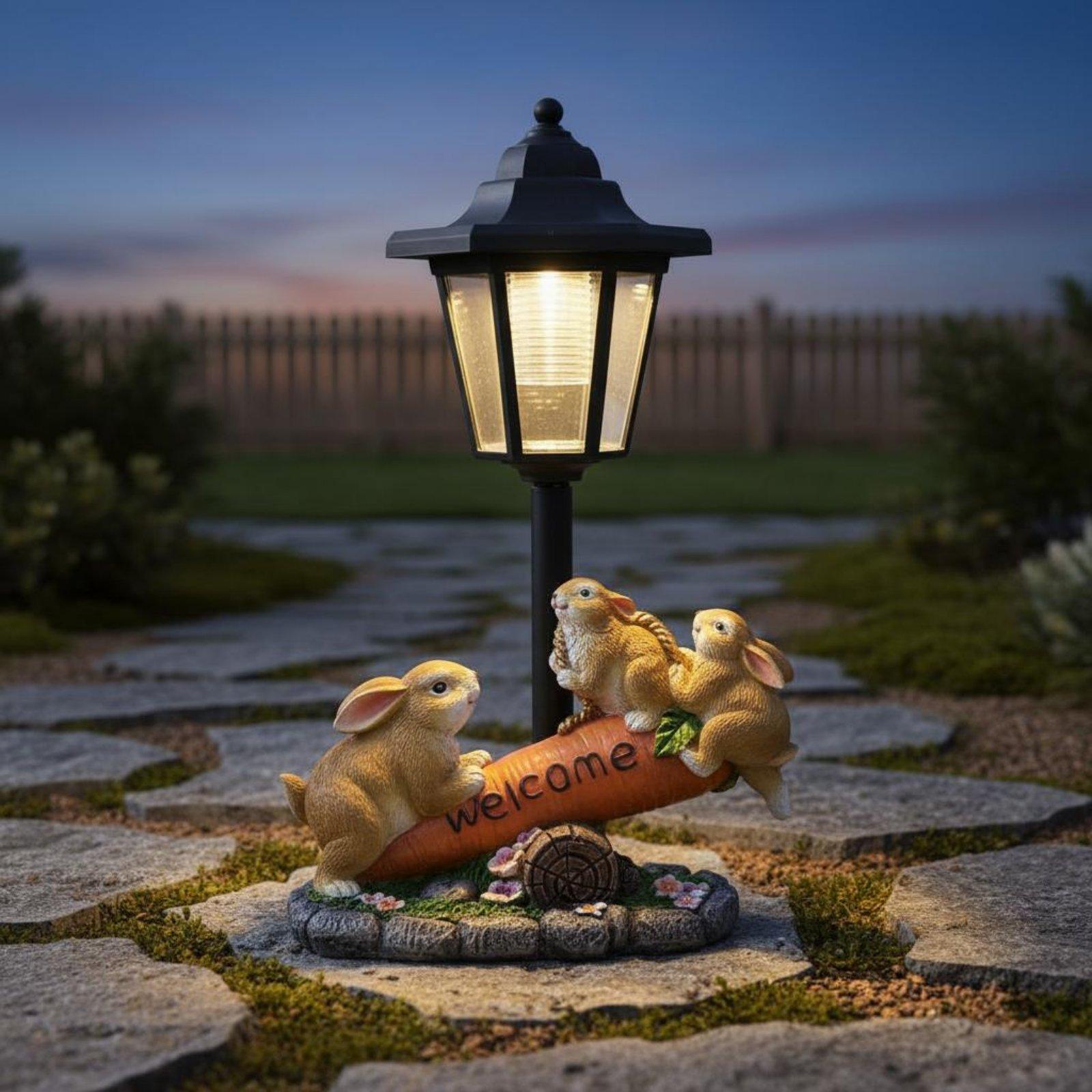 Solar Rabbit Statue Decorative - огляд і ціна Lighting Decoration Ideas