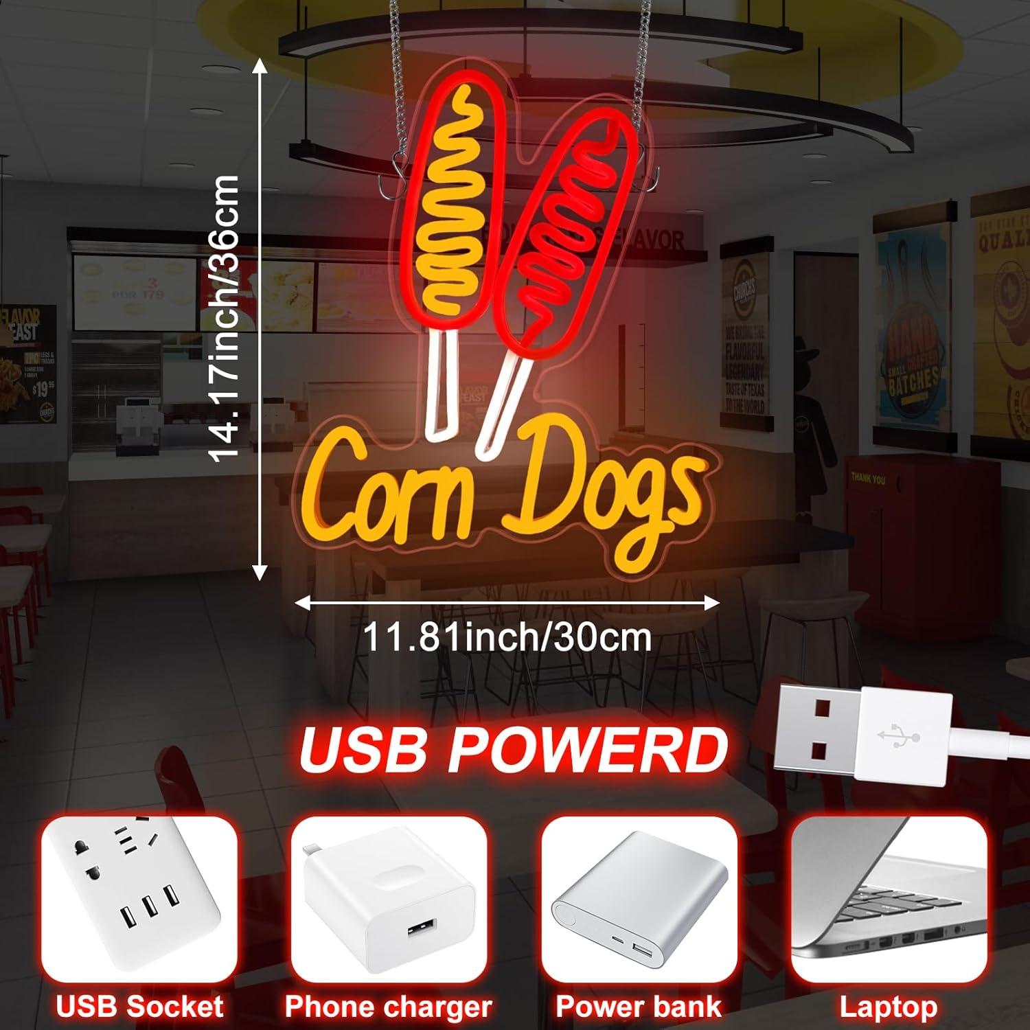 Corn Dog Neon Sign Snack USB D - огляд і ціна Restaurant Lighting Decoration